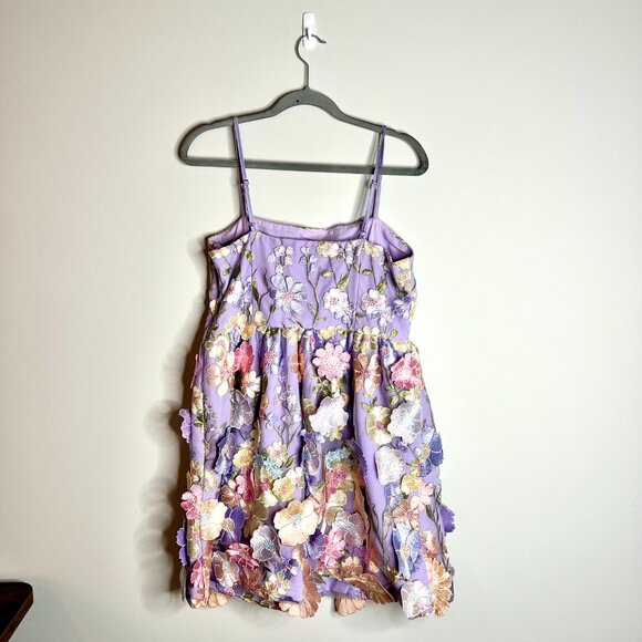Endless Rose Floral Embroidered Mini Dress Taylor Swift Fairycore Ethereal Sz L - Picture 7 of 7